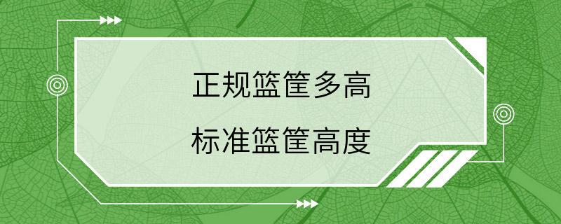 正规篮筐多高 标准篮筐高度