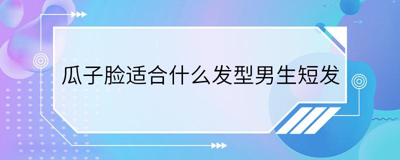 瓜子脸适合什么发型男生短发