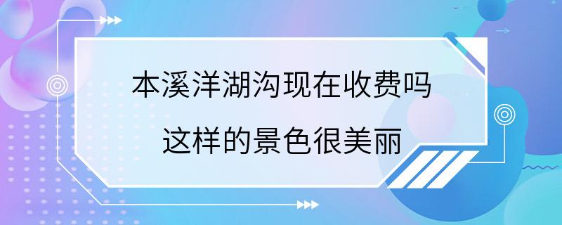 本溪洋湖沟现在收费吗 这样的景色很美丽