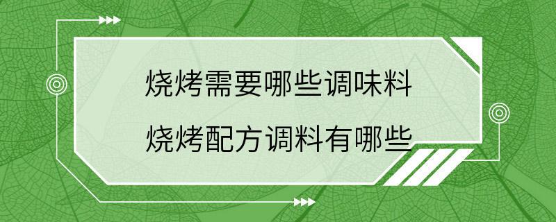 烧烤需要哪些调味料 烧烤配方调料有哪些