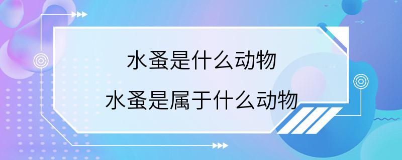 水蚤是什么动物 水蚤是属于什么动物