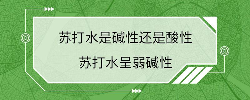 苏打水是碱性还是酸性 苏打水呈弱碱性