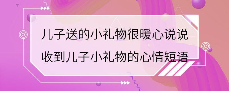 儿子送的小礼物很暖心说说 收到儿子小礼物的心情短语