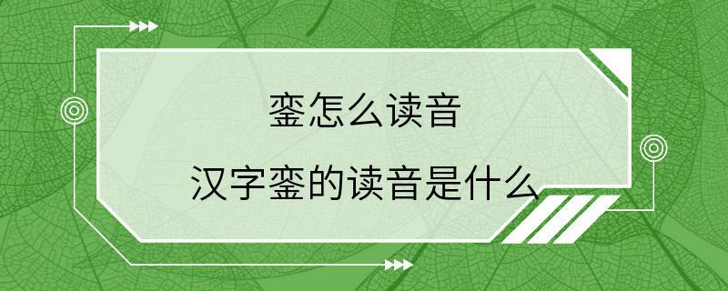 銮怎么读音 汉字銮的读音是什么