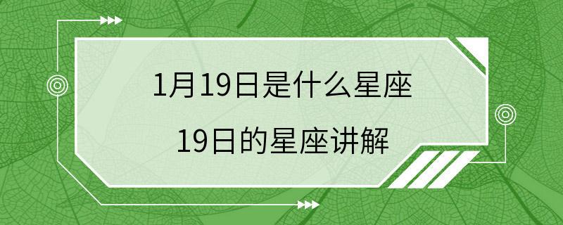 1月19日是什么星座 19日的星座讲解