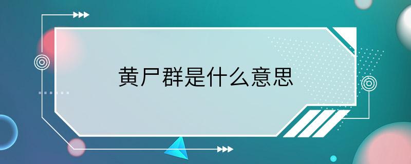 黄尸群是什么意思