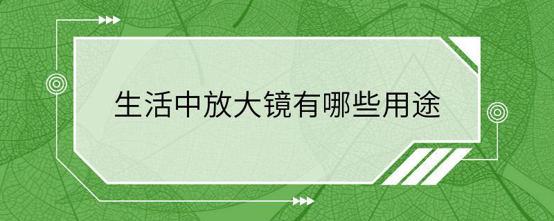 生活中放大镜有哪些用途