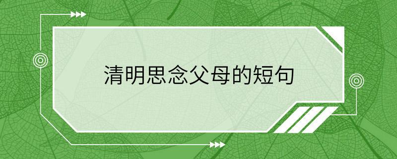 清明思念父母的短句