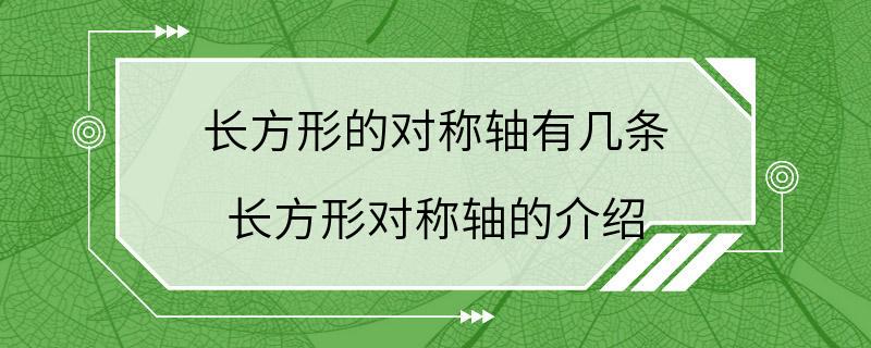 长方形的对称轴有几条 长方形对称轴的介绍