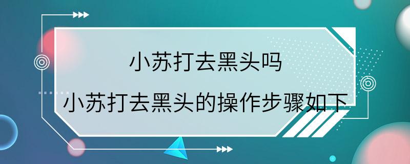 小苏打去黑头吗 小苏打去黑头的操作步骤如下