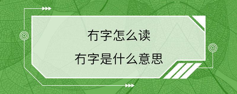 冇字怎么读 冇字是什么意思