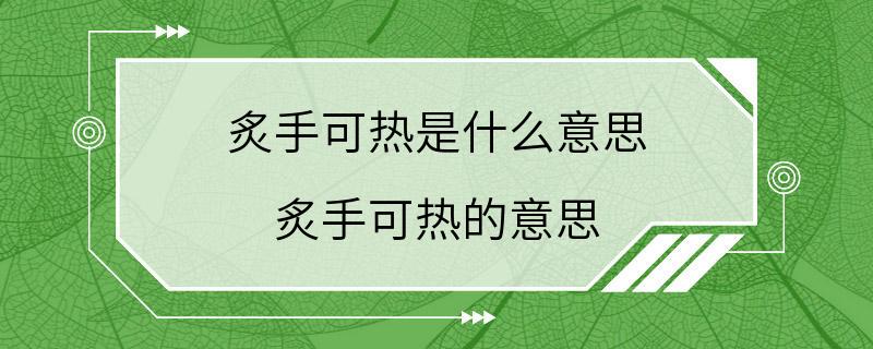 炙手可热是什么意思 炙手可热的意思