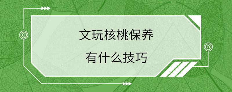 文玩核桃保养 有什么技巧