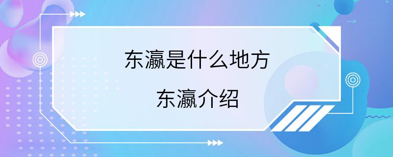 东瀛是什么地方 东瀛介绍