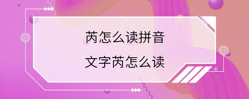 芮怎么读拼音 文字芮怎么读