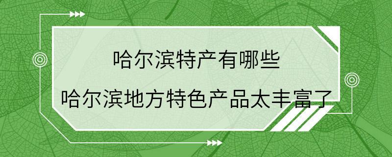 哈尔滨特产有哪些 哈尔滨地方特色产品太丰富了