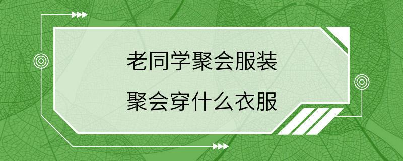 老同学聚会服装 聚会穿什么衣服