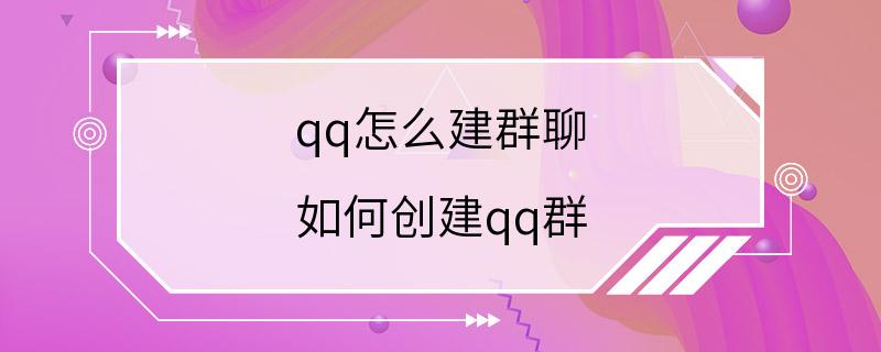 qq怎么建群聊 如何创建qq群