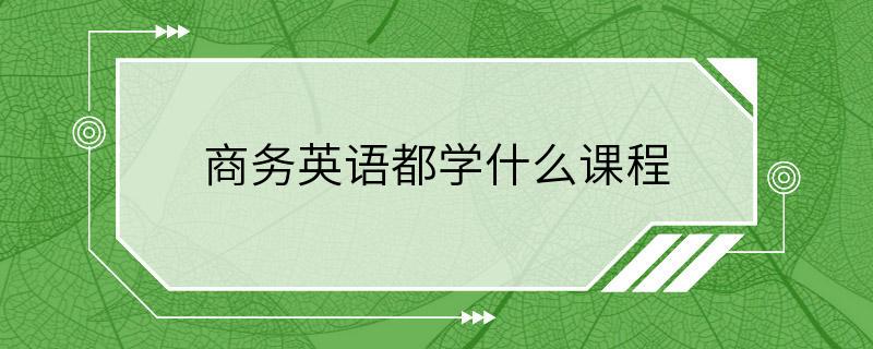 商务英语都学什么课程