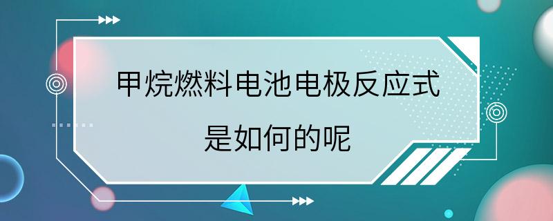 甲烷燃料电池电极反应式 是如何的呢