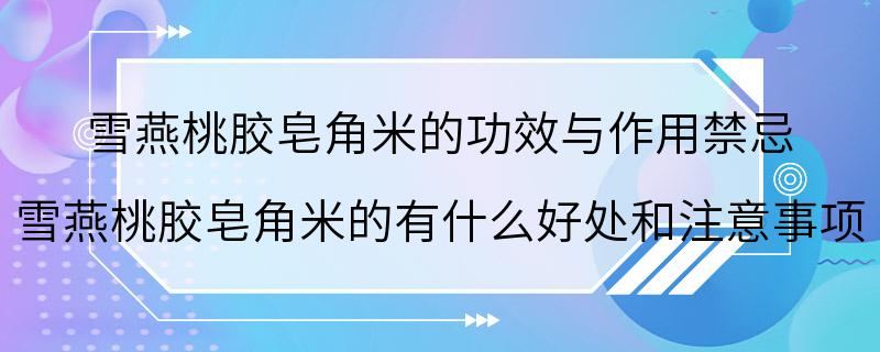 雪燕桃胶皂角米的功效与作用禁忌 雪燕桃胶皂角米的有什么好处和注意事项