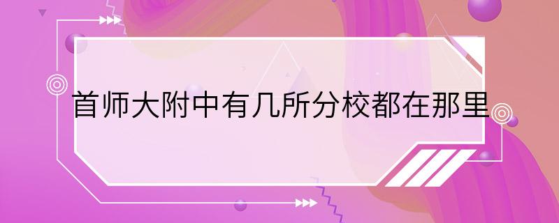 首师大附中有几所分校都在那里