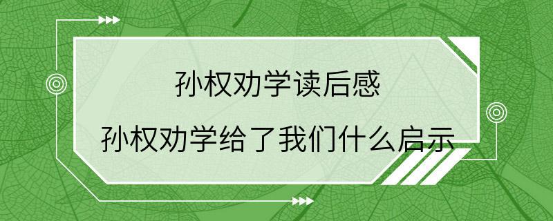 孙权劝学读后感 孙权劝学给了我们什么启示