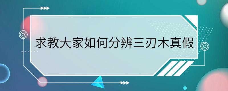 求教大家如何分辨三刃木真假