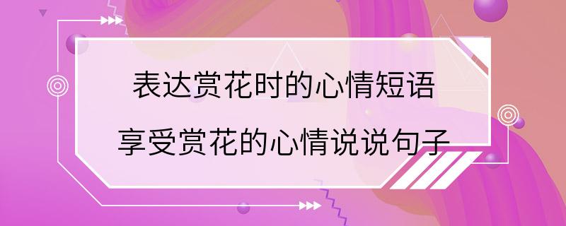 表达赏花时的心情短语 享受赏花的心情说说句子