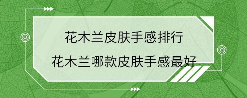 花木兰皮肤手感排行 花木兰哪款皮肤手感最好