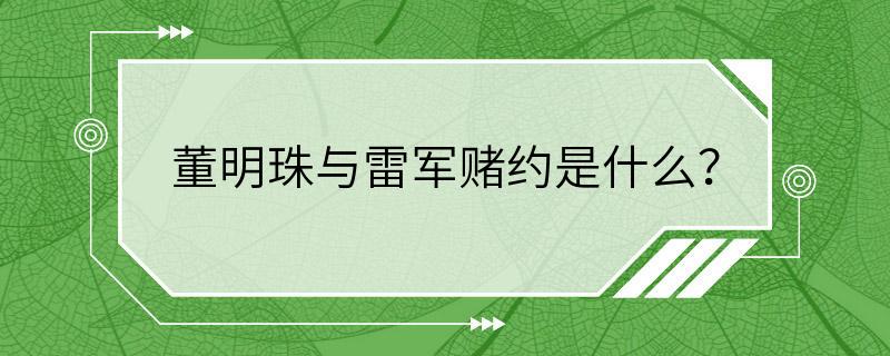 董明珠与雷军赌约是什么？