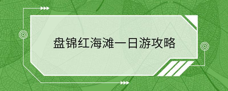 盘锦红海滩一日游攻略