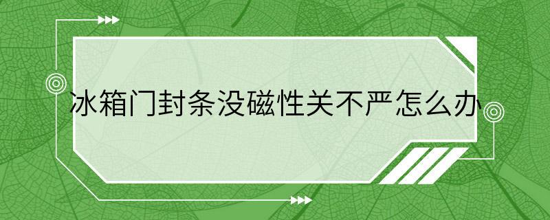 冰箱门封条没磁性关不严怎么办