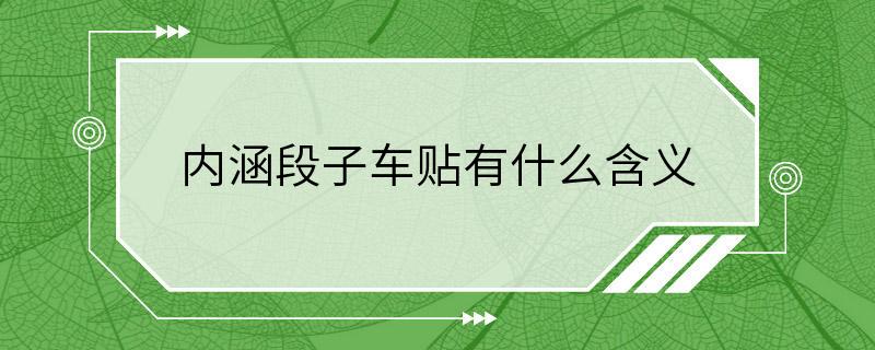 内涵段子车贴有什么含义