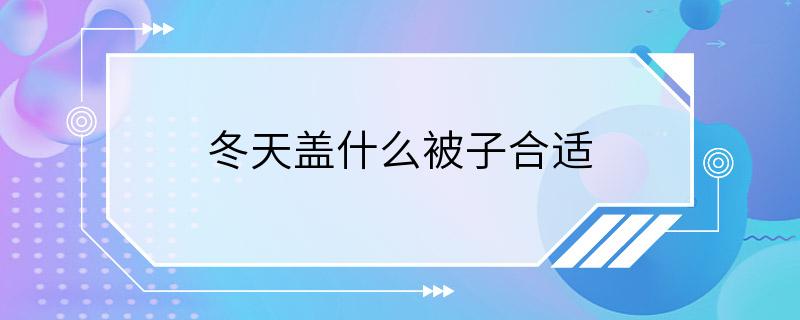 冬天盖什么被子合适