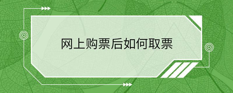 网上购票后如何取票