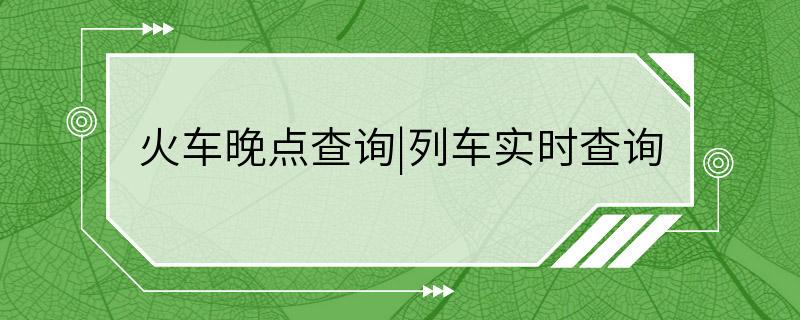 火车晚点查询|列车实时查询