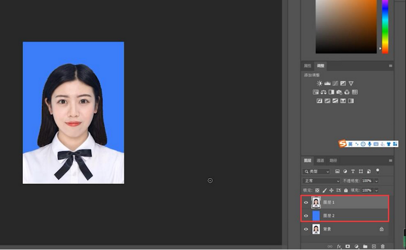 ps白底怎么换蓝底照片(9)