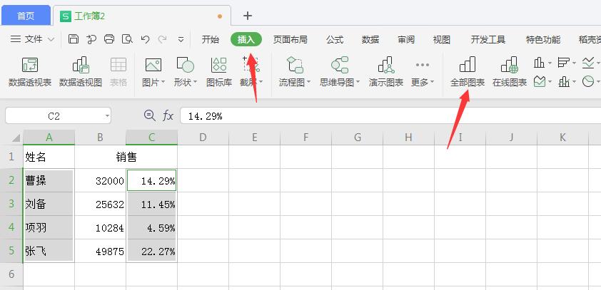 wps表格圆环图的做法(2)