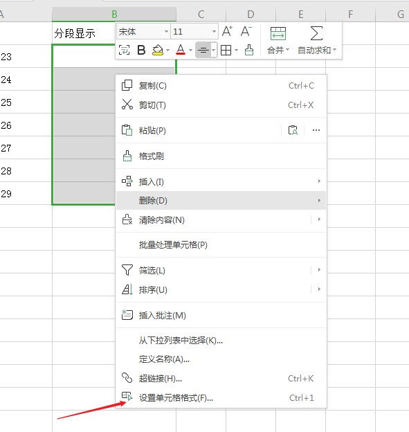 wps单元格数字分段显示(1)