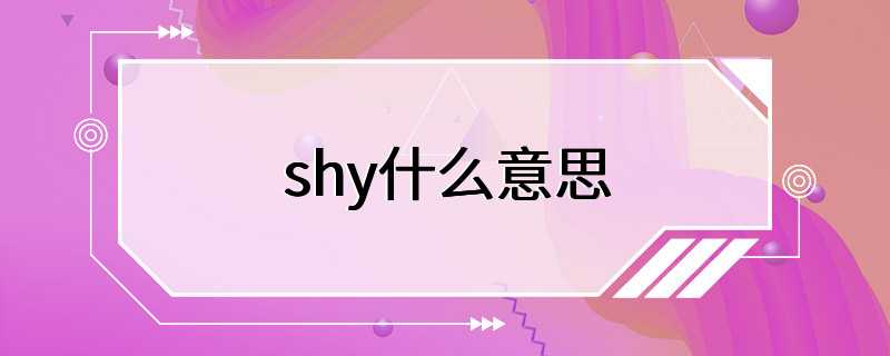 shy什么意思