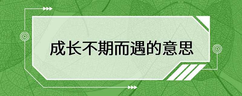 成长不期而遇的意思