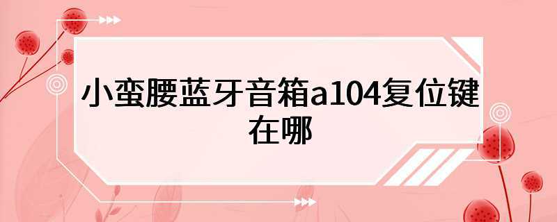 小蛮腰蓝牙音箱a104复位键在哪