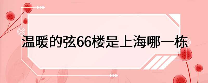 温暖的弦66楼是上海哪一栋