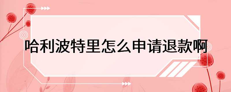 哈利波特里怎么申请退款啊