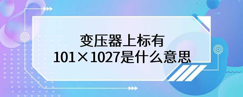 变压器上标有101×1027是什么意思