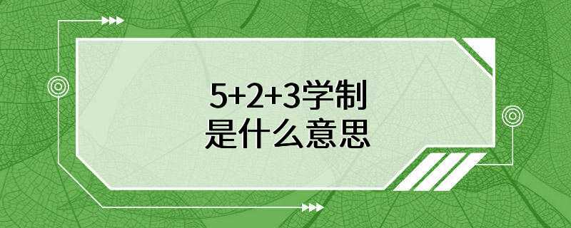 5+2+3学制是什么意思