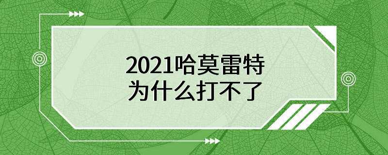 2021哈莫雷特为什么打不了