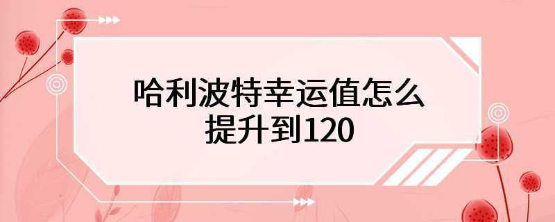 哈利波特幸运值怎么提升到120