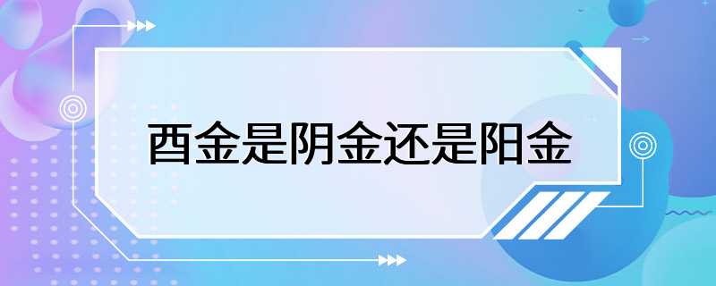 酉金是阴金还是阳金